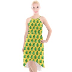 Beautiful Pattern High-low Halter Chiffon Dress  by Sparkle