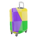 Purple Yellow Green Check Squares Pattern Mardi Gras Luggage Cover (Small) View2