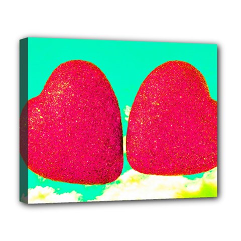 Two Hearts Deluxe Canvas 20  X 16  (stretched) by essentialimage