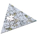 Blue Botanical Plants Wooden Puzzle Triangle View3