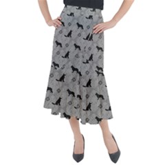 Shepherds Damask Pattern Midi Mermaid Skirt by Abe731