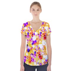 Summer Sequins Short Sleeve Front Detail Top by essentialimage