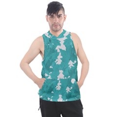 Blue Autumn Maple Leaves Collage, Graphic Design Men s Sleeveless Hoodie by picsaspassion