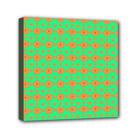 Small Big Floral Mini Canvas 6  X 6  (stretched) by Sparkle