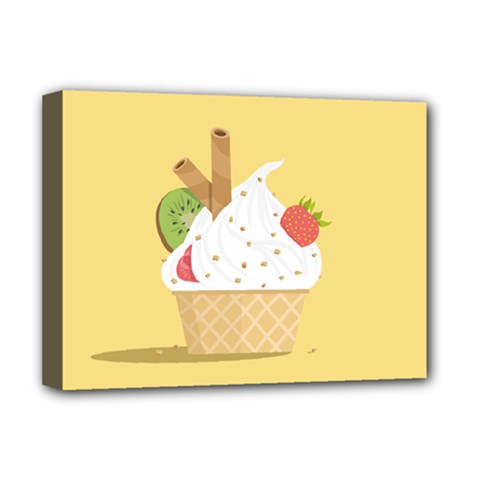 Ice Cream Dessert Summer Deluxe Canvas 16  X 12  (stretched)  by Dutashop