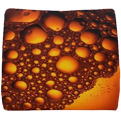 Bubbles Abstract Art Gold Golden Seat Cushion by Dutashop