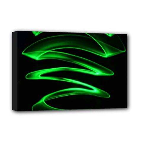 Green Light Painting Zig-zag Deluxe Canvas 18  X 12  (stretched) by Dutashop