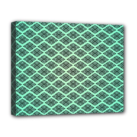 Pattern Texture Geometric Pattern Green Deluxe Canvas 20  X 16  (stretched) by Dutashop