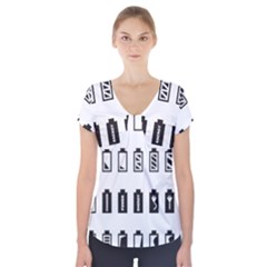 Battery Icons Charge Short Sleeve Front Detail Top by Dutashop