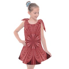 Background Floral Pattern Kids  Tie Up Tunic Dress by Dutashop
