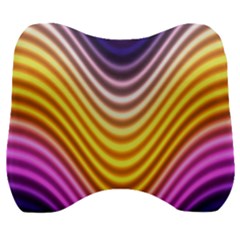 Wave Line Waveform Sound Orange Velour Head Support Cushion by Dutashop