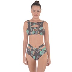 Leaf Brown Bandaged Up Bikini Set  by Dutashop