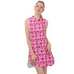 Heart Pink Sleeveless Shirt Dress by Dutashop