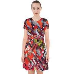 Maze Abstract Texture Rainbow Adorable In Chiffon Dress by Dutashop