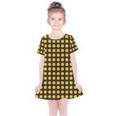Yellow Pattern Green Kids  Simple Cotton Dress by Dutashop