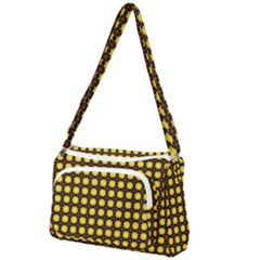 Yellow Pattern Green Front Pocket Crossbody Bag by Dutashop