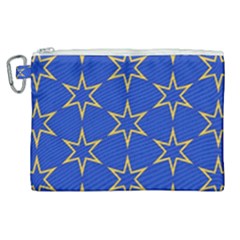Star Pattern Blue Gold Canvas Cosmetic Bag (xl) by Dutashop