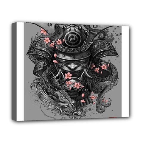 Samurai Oni Mask Deluxe Canvas 20  X 16  (stretched) by Saga96