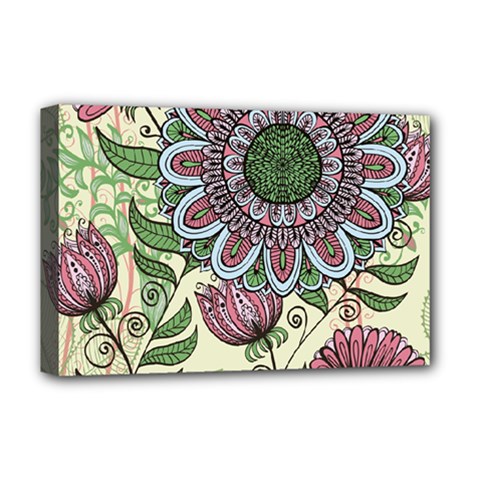 Mandala Flower Deluxe Canvas 18  X 12  (stretched) by goljakoff