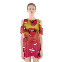 Hot Lips Shoulder Cutout One Piece Dress by ExtraGoodSauce