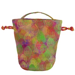 Easter Egg Colorful Texture Drawstring Bucket Bag by Dutashop