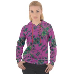 Modern Floral Collage Print Pattern Women s Overhead Hoodie by dflcprintsclothing