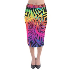 Abstract Jungle Velvet Midi Pencil Skirt by icarusismartdesigns