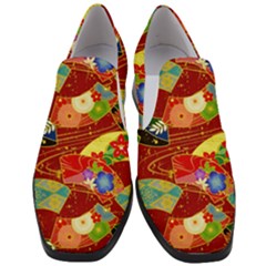Floral Abstract Women Slip On Heel Loafers by icarusismartdesigns