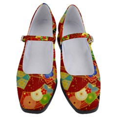 Floral Abstract Women s Mary Jane Shoes by icarusismartdesigns
