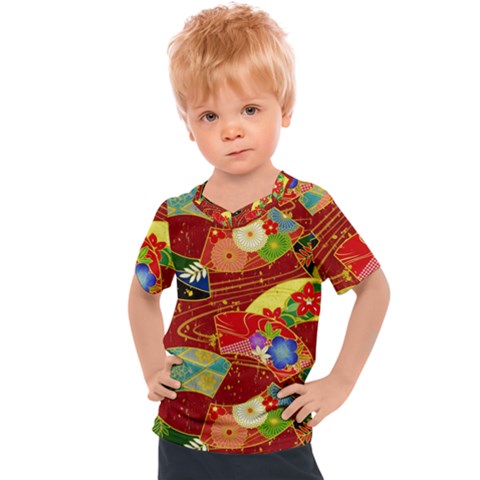 Floral Abstract Kids  Sports Tee by icarusismartdesigns