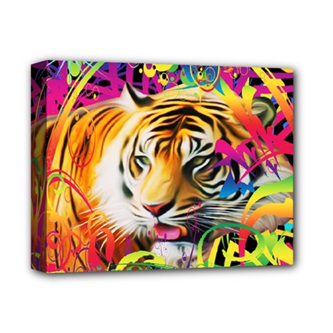 Tiger In The Jungle Deluxe Canvas 14  X 11  (stretched) by icarusismartdesigns