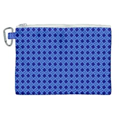 Basket Weave Basket Pattern Blue Canvas Cosmetic Bag (xl) by Dutashop
