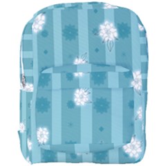 Gardenia Flowers White Blue Full Print Backpack by Dutashop