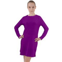 Color Purple Long Sleeve Hoodie Dress by Kultjers