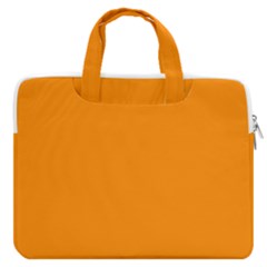 Color Dark Orange Macbook Pro Double Pocket Laptop Bag (large) by Kultjers