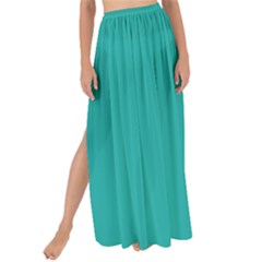 Color Light Sea Green Maxi Chiffon Tie-up Sarong by Kultjers