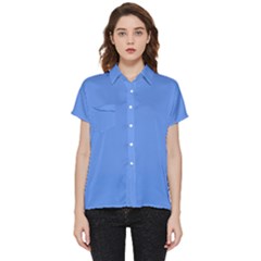 Color Cornflower Blue Short Sleeve Pocket Shirt by Kultjers