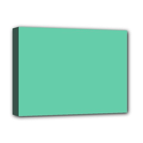 Color Medium Aquamarine Deluxe Canvas 16  X 12  (stretched)  by Kultjers