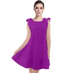 Color Dark Magenta Tie Up Tunic Dress by Kultjers