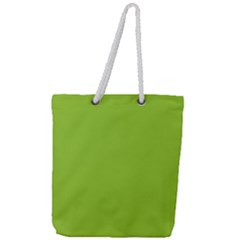 Color Yellow Green Full Print Rope Handle Tote (large) by Kultjers