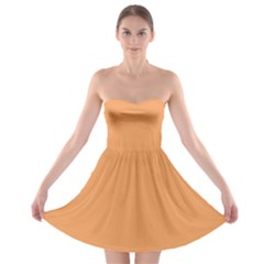 Color Sandy Brown Strapless Bra Top Dress by Kultjers
