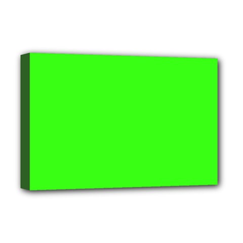 Color Neon Green Deluxe Canvas 18  X 12  (stretched) by Kultjers