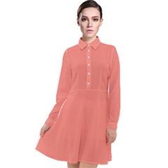 Color Tea Rose Long Sleeve Chiffon Shirt Dress by Kultjers