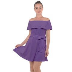 Color Purple 3515u Off Shoulder Velour Dress by Kultjers