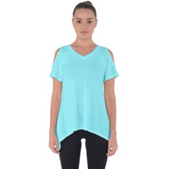 Color Ice Blue Cut Out Side Drop Tee by Kultjers