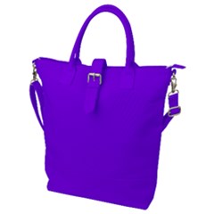 Color Electric Violet Buckle Top Tote Bag by Kultjers