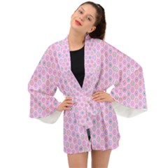 Hexagonal Pattern Unidirectional Long Sleeve Kimono by Dutashop