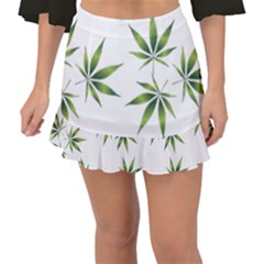 Cannabis Curative Cut Out Drug Fishtail Mini Chiffon Skirt by Dutashop