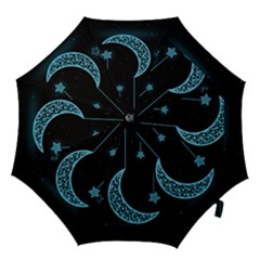 Moon Star Neon Wallpaper Hook Handle Umbrellas (large) by Dutashop