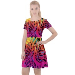 Abstract Jungle Cap Sleeve Velour Dress  by icarusismartdesigns